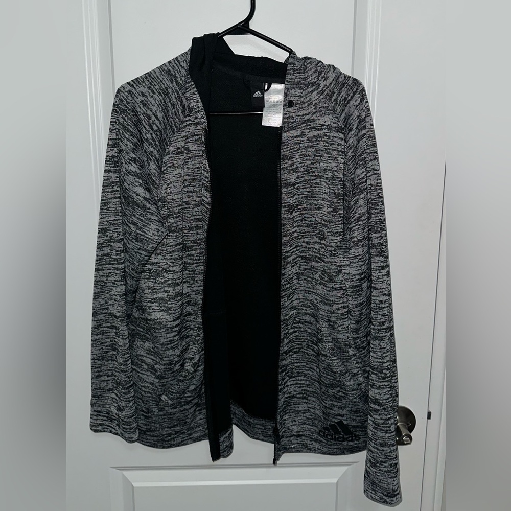 Adidas Black and Gray Knit Jacket